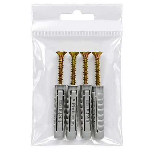 SET ZA MONTAŽU ELEKTRIČNIH RADIJATORA ZA CIGLU / BETON – FISCHER SX 8 + VIJCI 4,5 × 40 MM